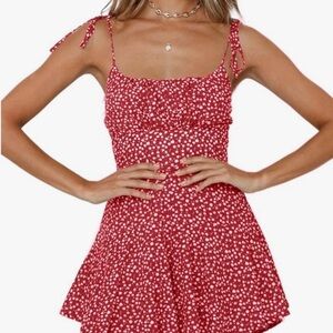 Women's Romper-Dress Jumpsuit Red